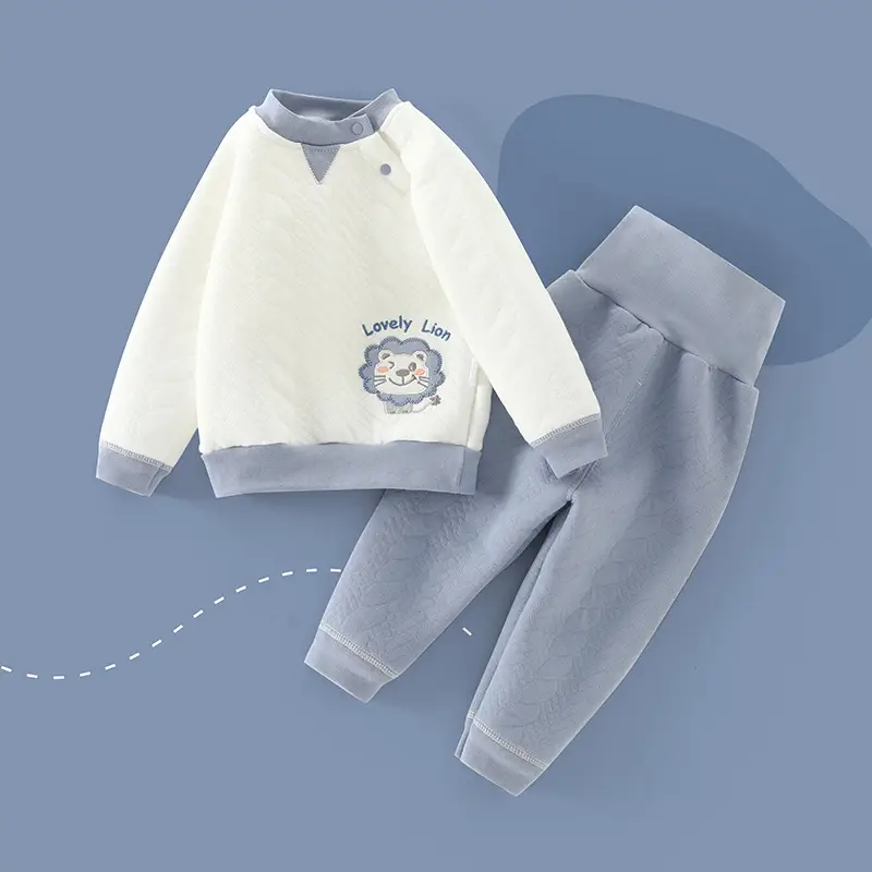 Baby's White Thermal Pajama Set with Cute Bear Print - Image 7