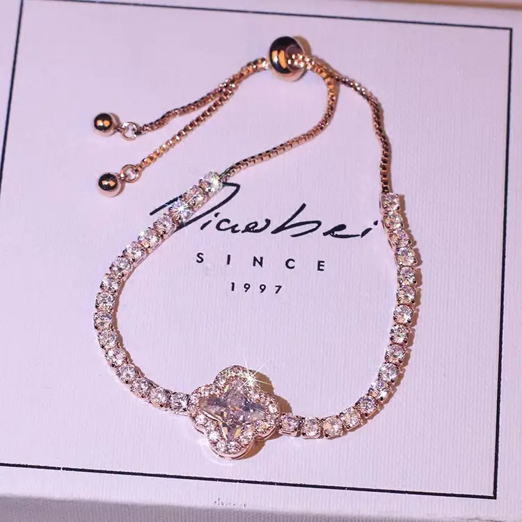 Women's Clover Super Flash Zircon Bracelet - Image 3