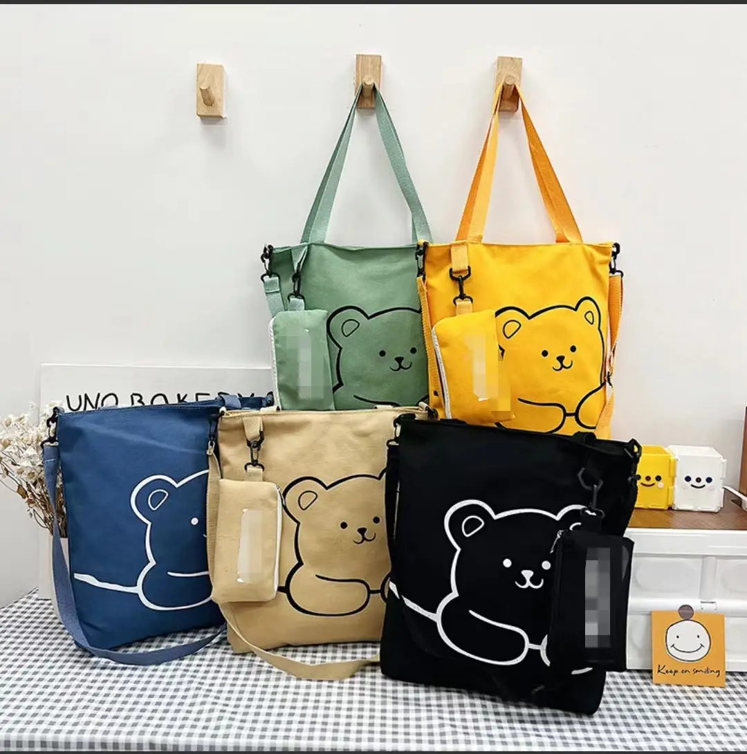 Cute Bear Canvas Shoulder Bag Women 2025 - Image 6