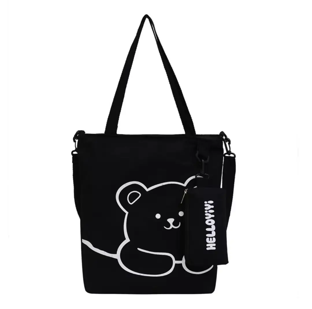 Cute Bear Canvas Shoulder Bag Women 2025 - Image 10