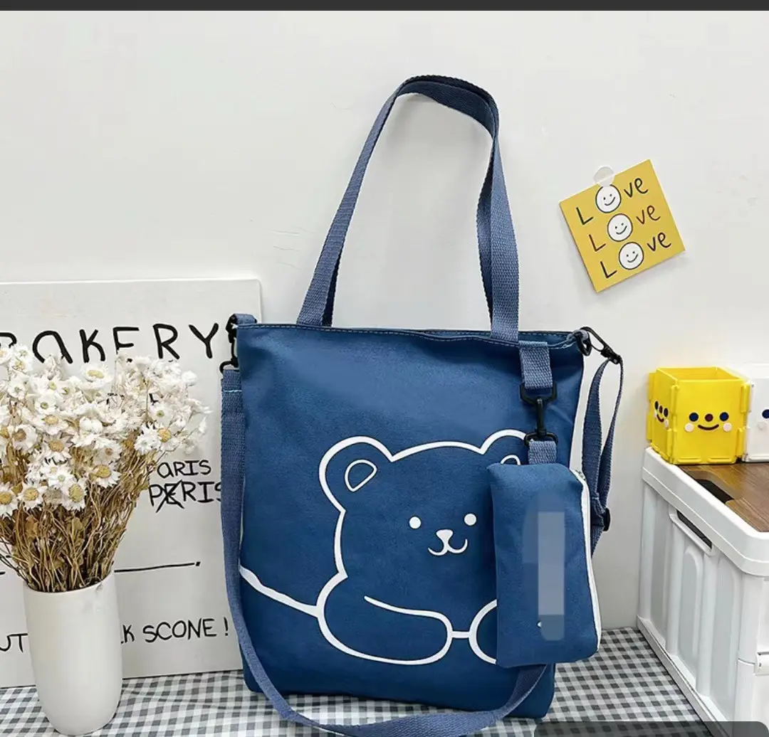 Cute Bear Canvas Shoulder Bag Women 2025 - Image 5