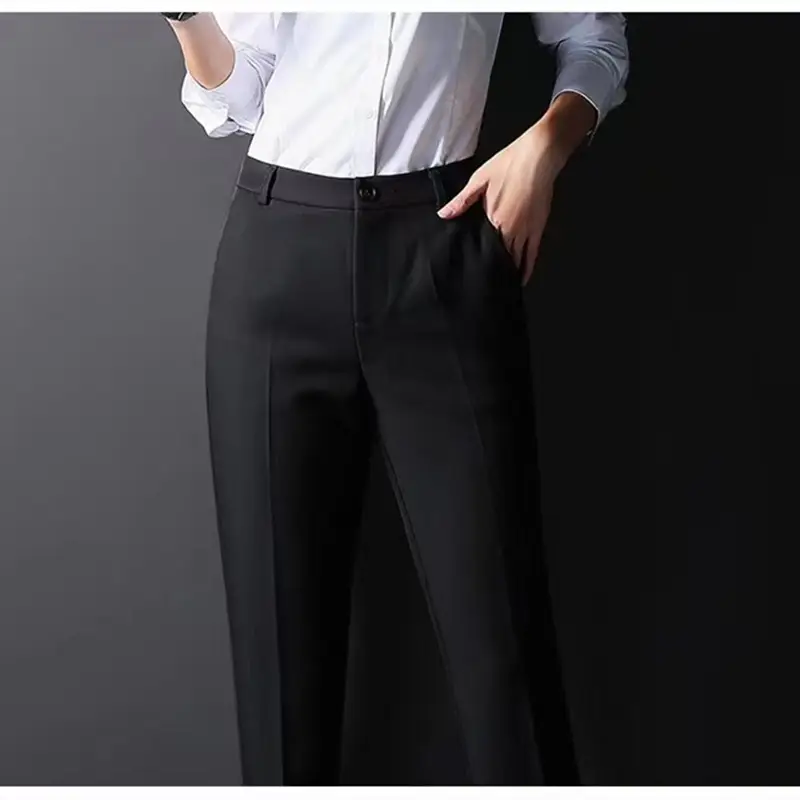 Women's Slim Fit Professional Pants Purple Blue Large Size - Image 10