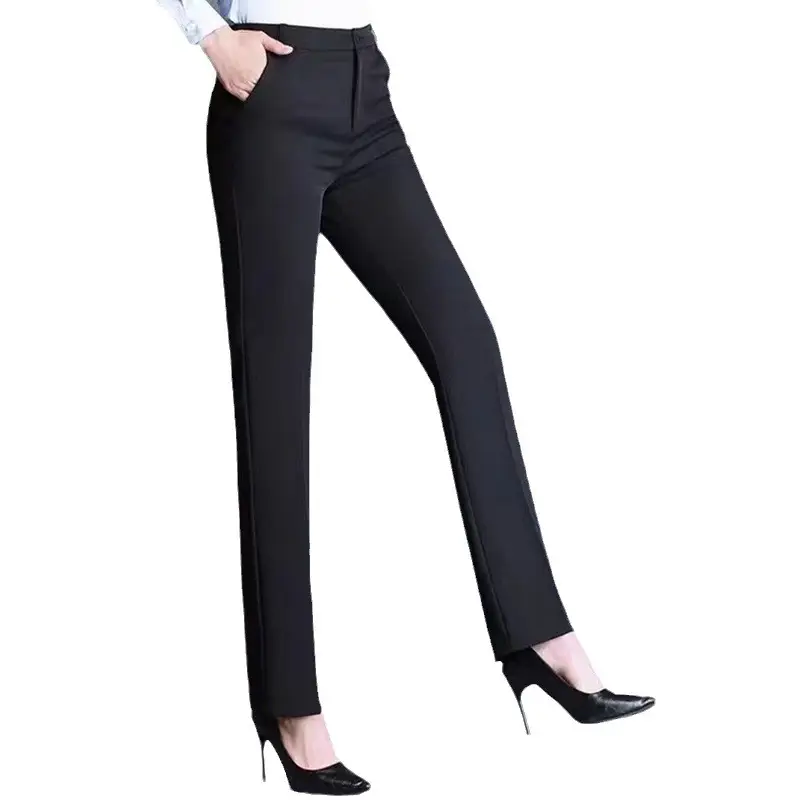 Women's Slim Fit Professional Pants Purple Blue Large Size - Image 13