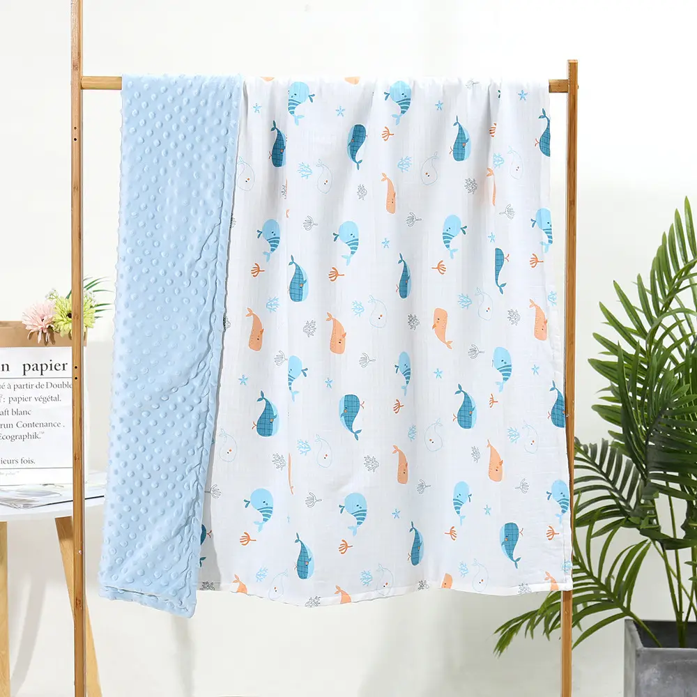 Baby Type a Safety Double Layer Blanket White Patterned - Image 5