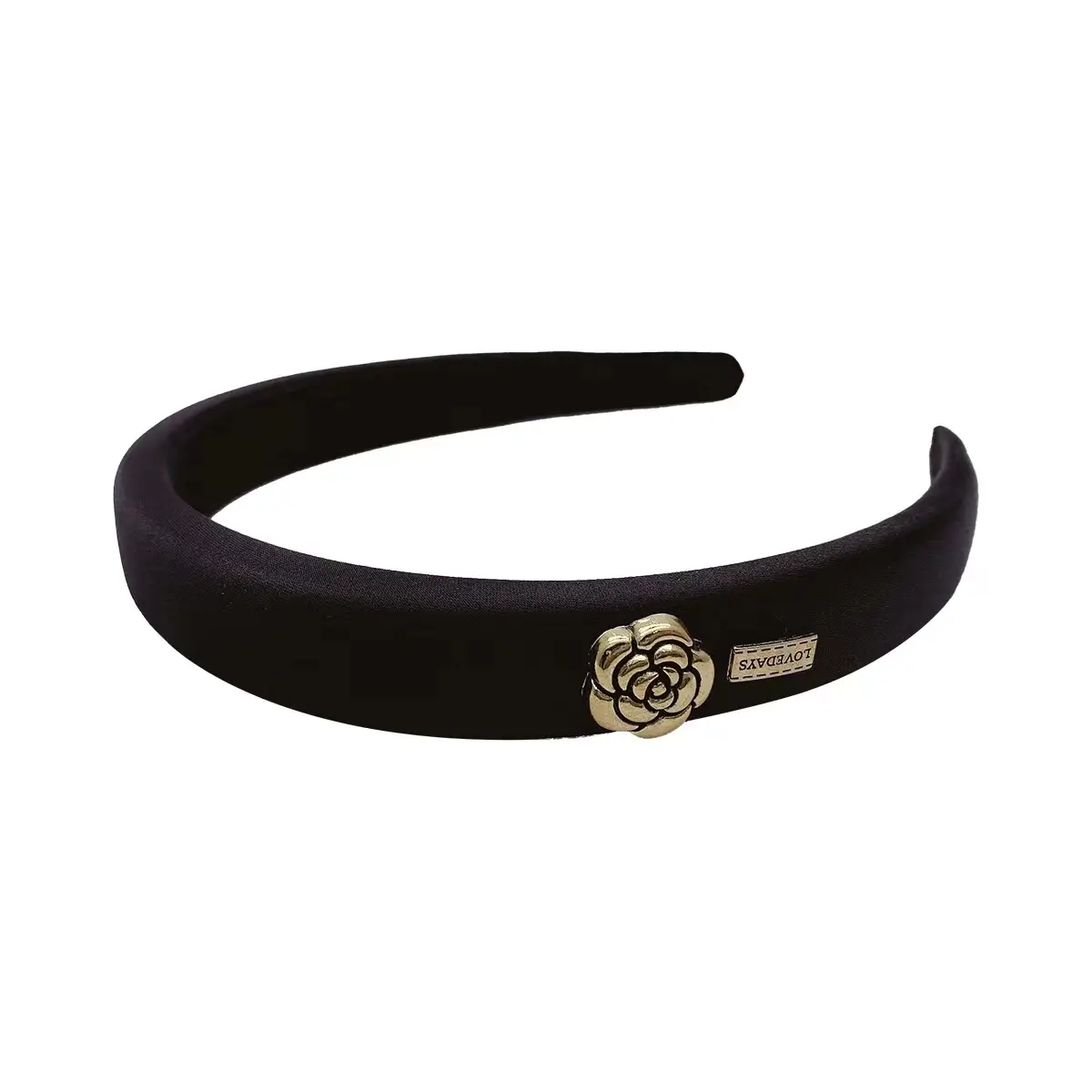 Black Skull Top Camellia Headband for Women - Image 7