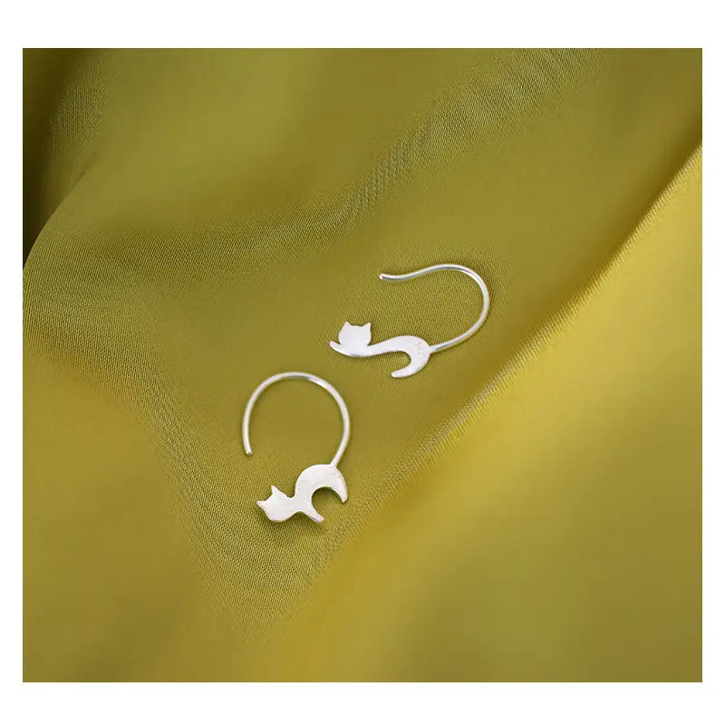 Kitten Earrings for Women S925 Silver Needle Design - Image 2