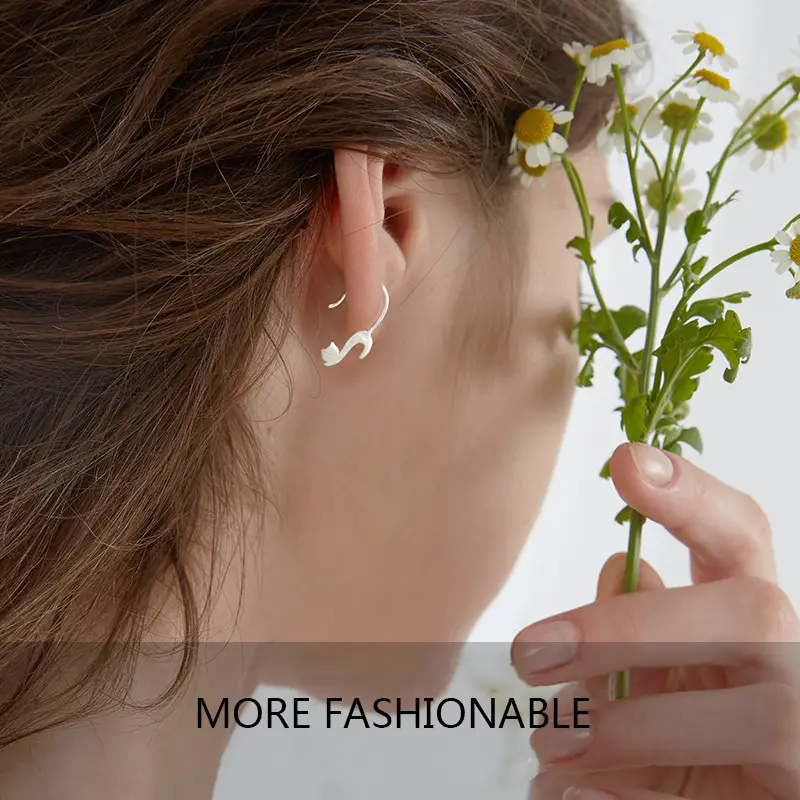 Kitten Earrings for Women S925 Silver Needle Design - Image 3