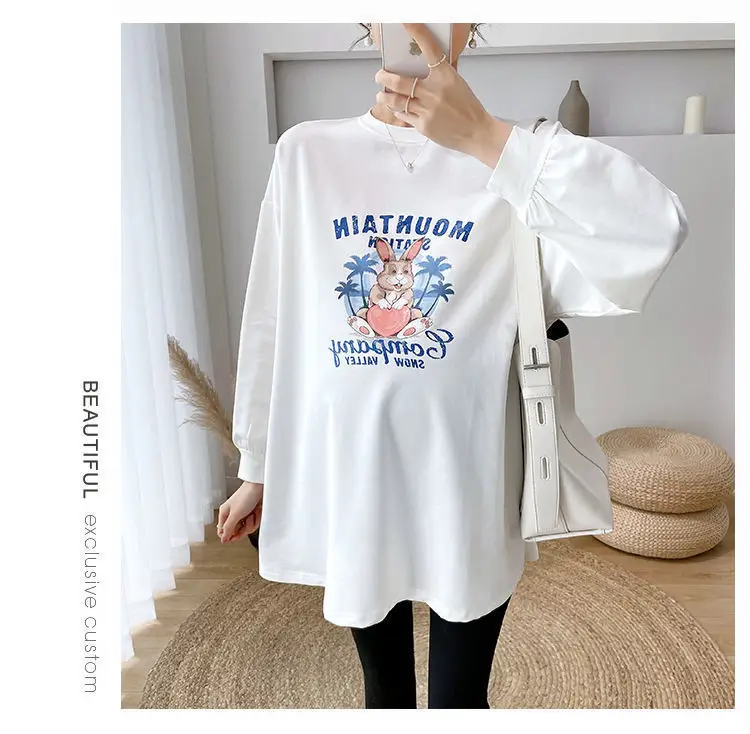 Matthion Print Long Sleeve T-Shirt for Women Plus Size — feature 29