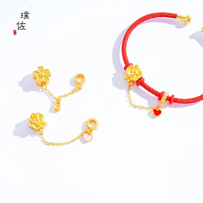 Gold Flower Chain Bracelet for Women
