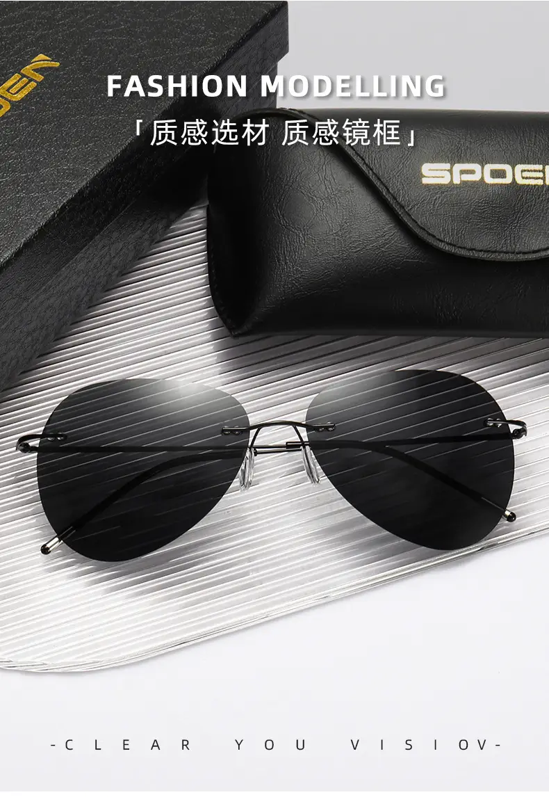 Men Polarized Driving Sunglasses Titanium Alloy High End β feature 6
