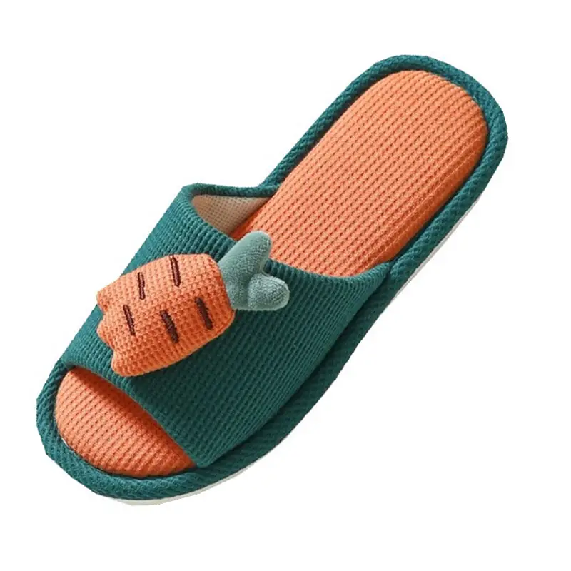 Children's Linen Slippers Family Style Autumn and Winter Cotton and Linen Four-Season Wear Indoor Home Non-Slip Slippers for Women