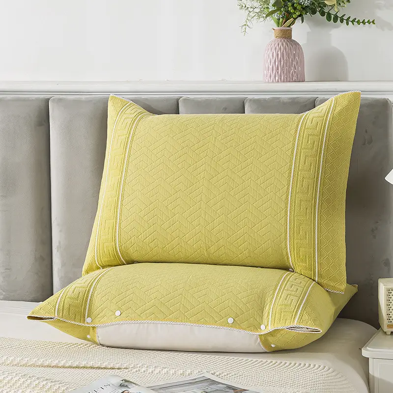 Cotton Pillow Cover Non-Slip Buckle Fixed Pink