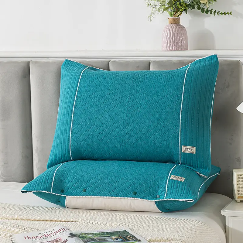 Cotton Pillow Cover Non-Slip Buckle Fixed Pink