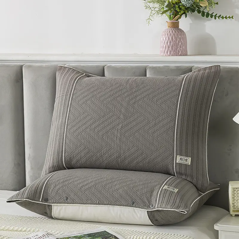 Cotton Pillow Cover Non-Slip Buckle Fixed Pink