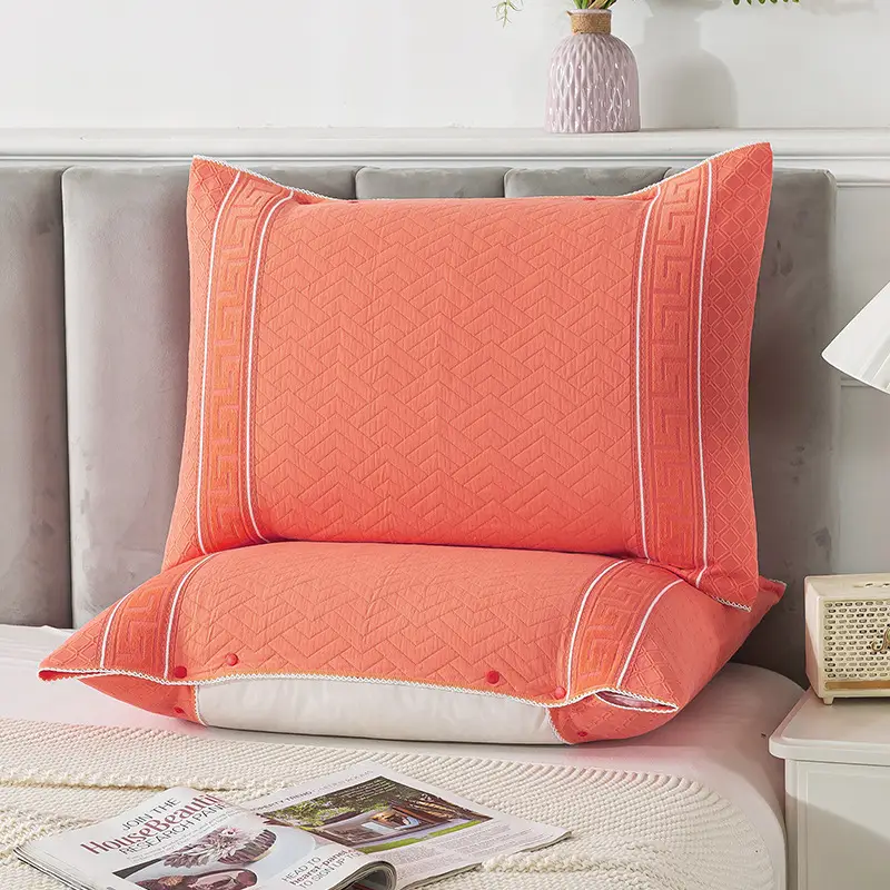 Cotton Pillow Cover Non-Slip Buckle Fixed Pink