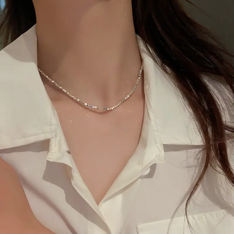 Alphanumeric Geometric Zircon Pearl T-Necklace - Image 13