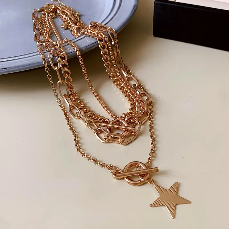Alphanumeric Geometric Zircon Pearl T-Necklace - Image 15
