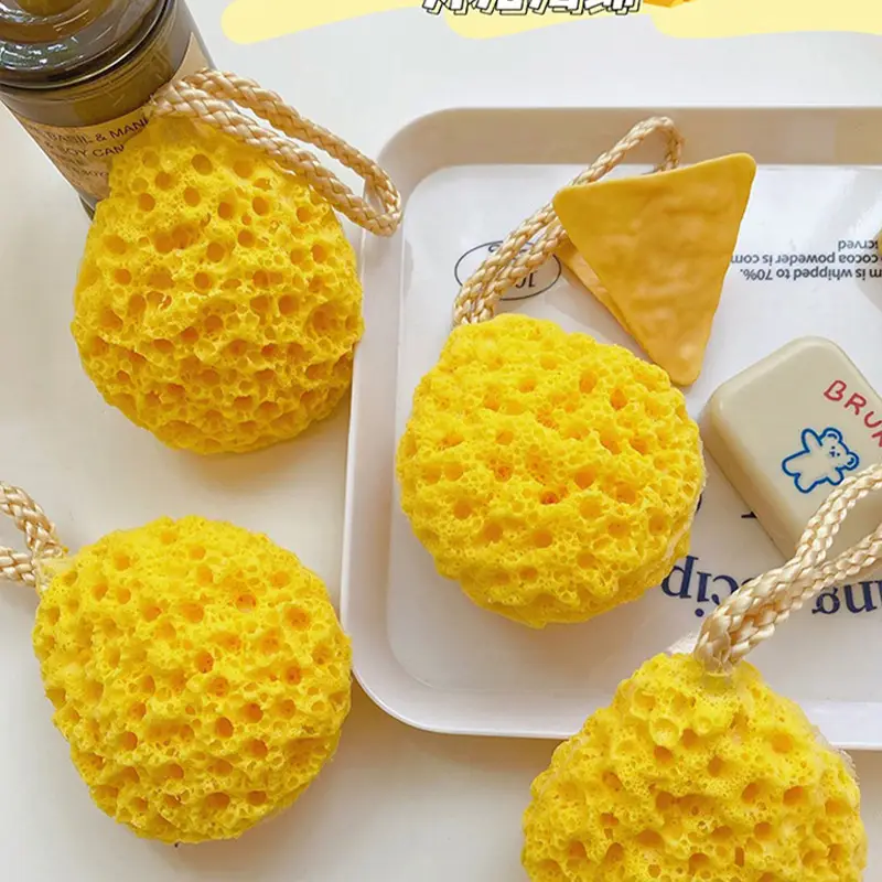Japanese Honeycomb Bath Sponge for Girls, Durable & Comfortable
