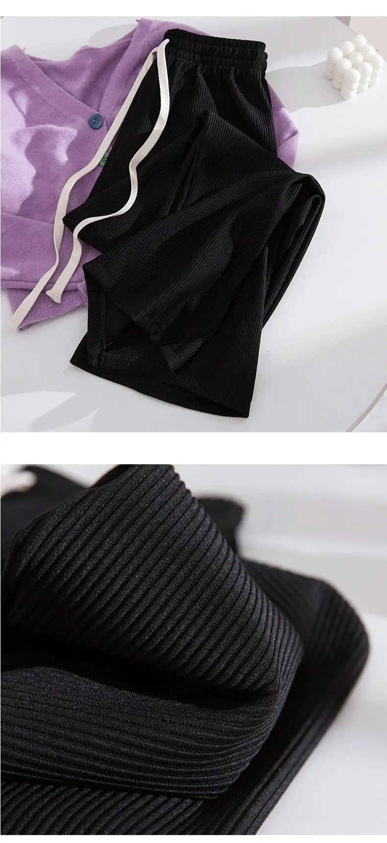 Women's Snake Bone Wide Leg Pants Spring Autumn 2023 — feature 19