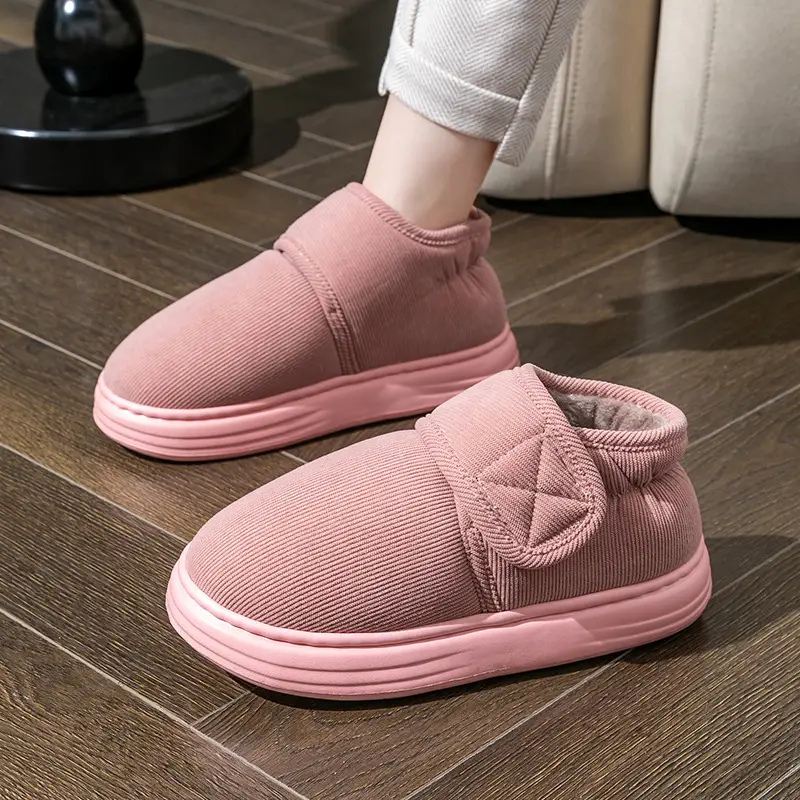 Winter Thick-Soled Bag with Plush Cotton Slippers for Women, Indoor Home, Wholesale, Non-Slip, High, Can Be Worn Outside - Image 8