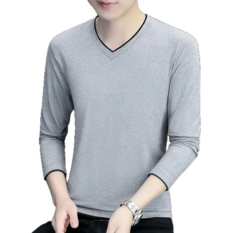 2025 Long Sleeve Men's T-Shirt Black Elastic Embossed - Image 20