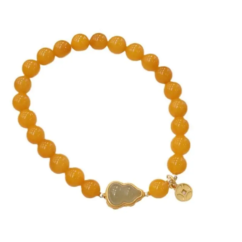 New Style Yellow Jade Gourd Bracelet for Girls - Image 5