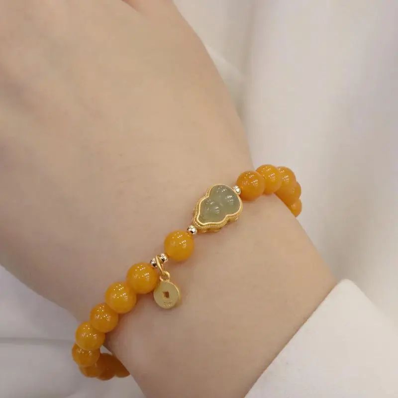 New Style Yellow Jade Gourd Bracelet for Girls â feature 10
