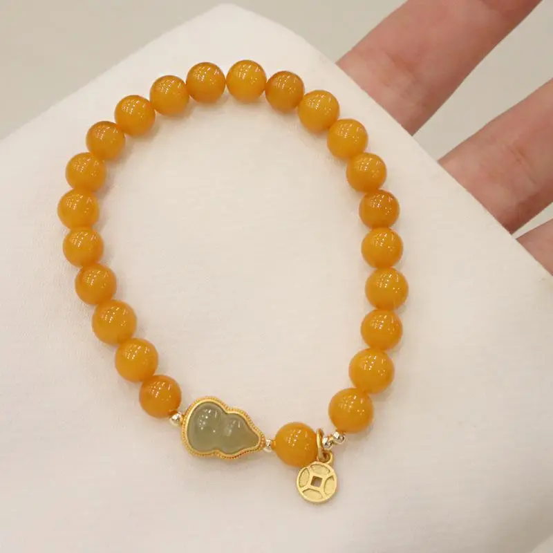 New Style Yellow Jade Gourd Bracelet for Girls â feature 11