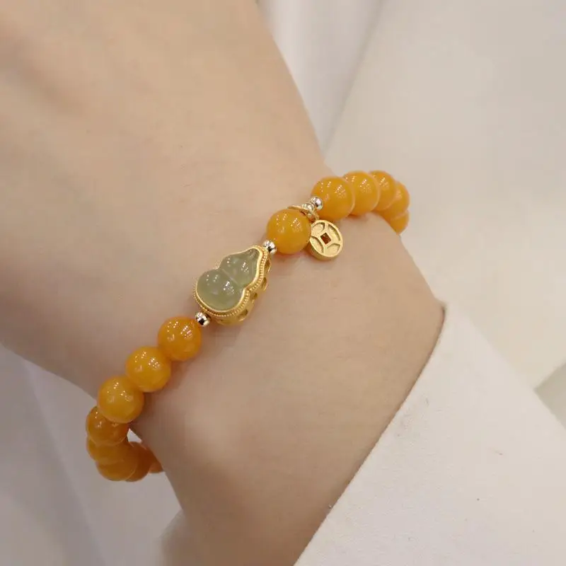 New Style Yellow Jade Gourd Bracelet for Girls â feature 4