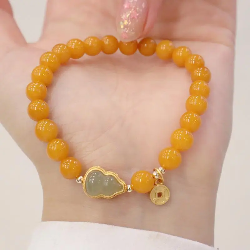 New Style Yellow Jade Gourd Bracelet for Girls â feature 5