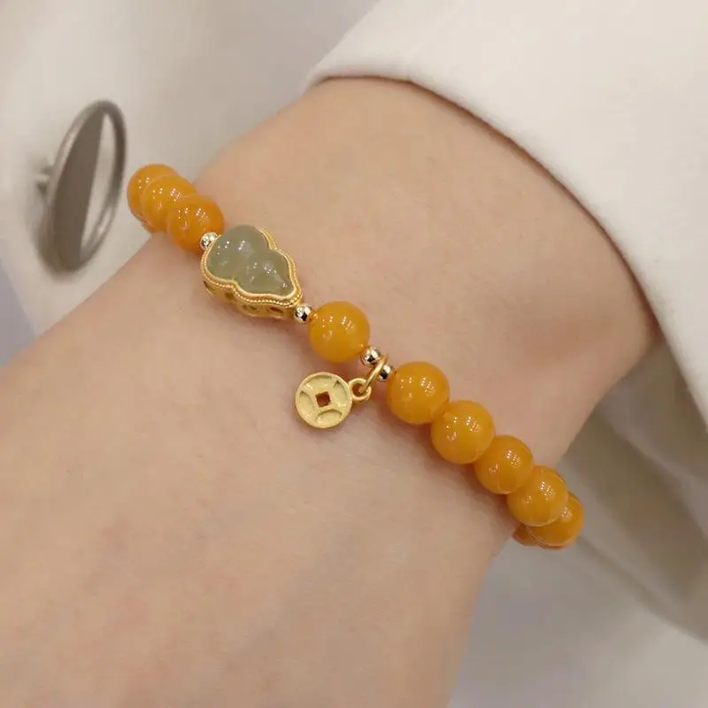 New Style Yellow Jade Gourd Bracelet for Girls â feature 7