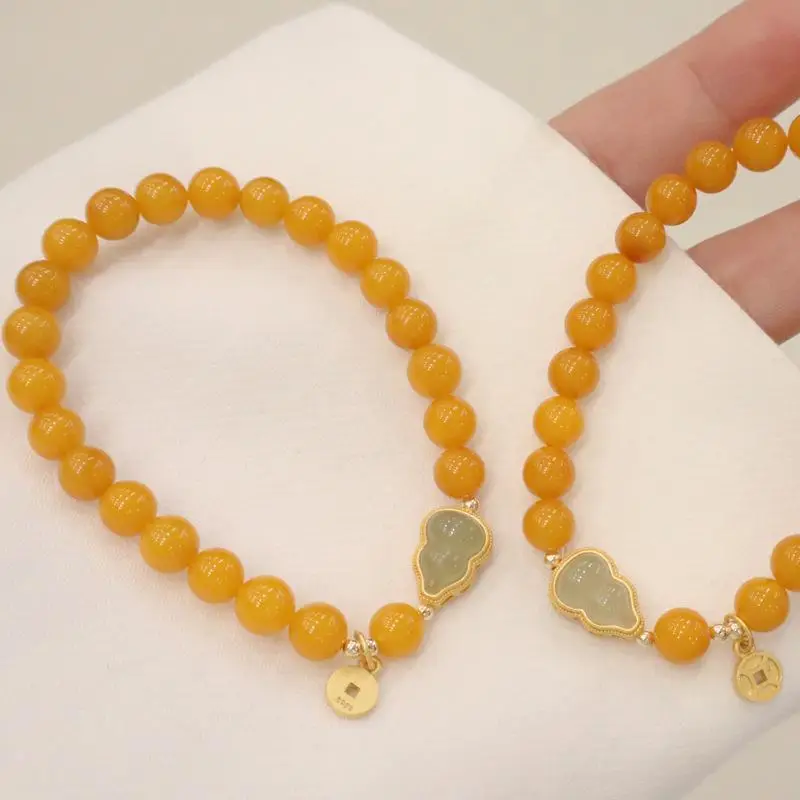 New Style Yellow Jade Gourd Bracelet for Girls â feature 8