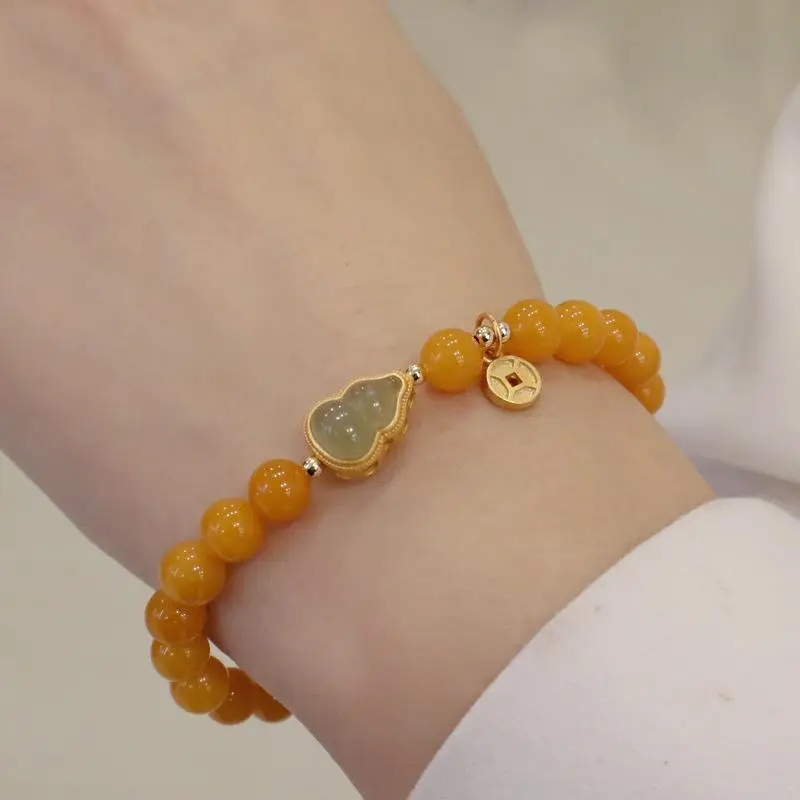 New Style Yellow Jade Gourd Bracelet for Girls â feature 9