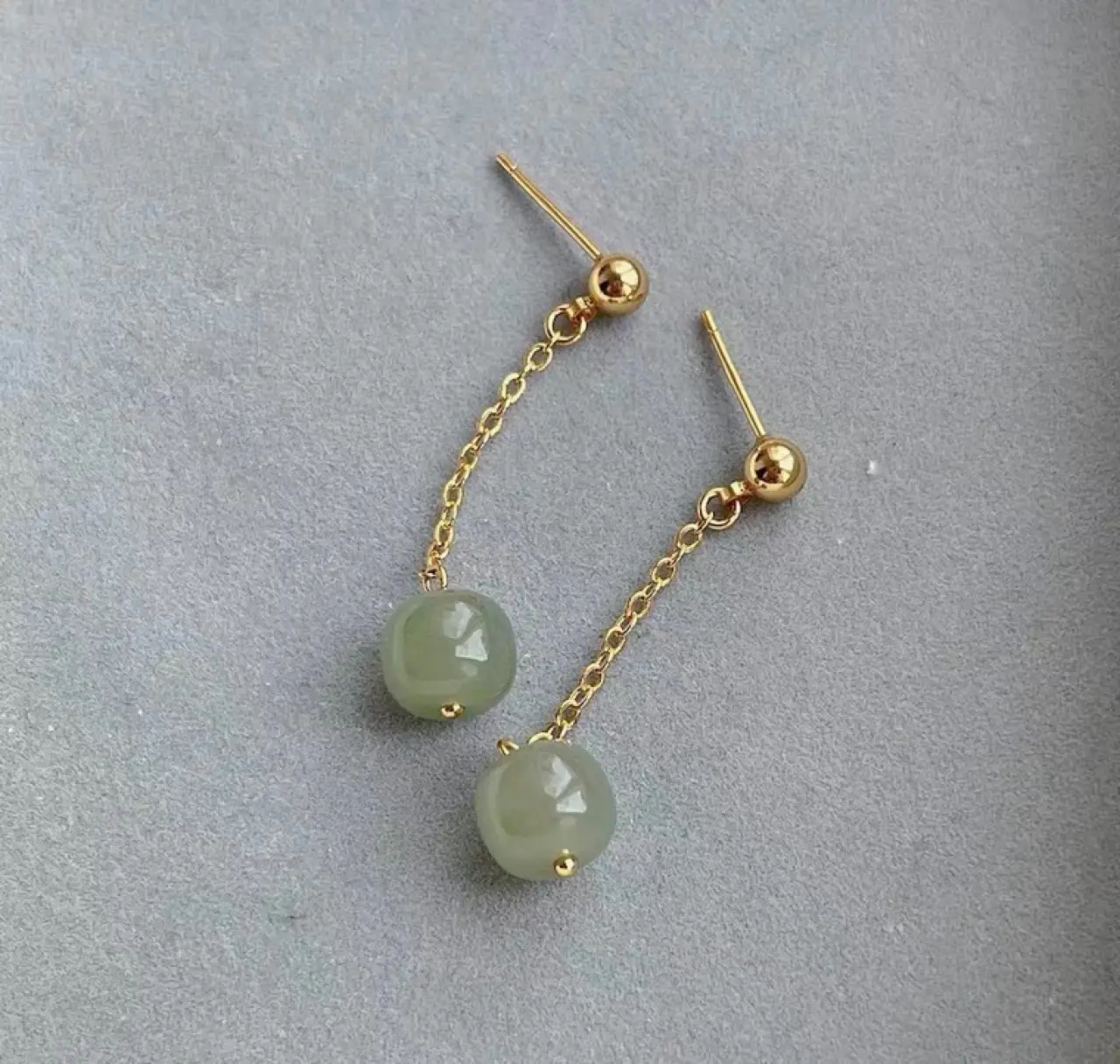 Natural Hetian Jade Long Earrings for Women — feature 2