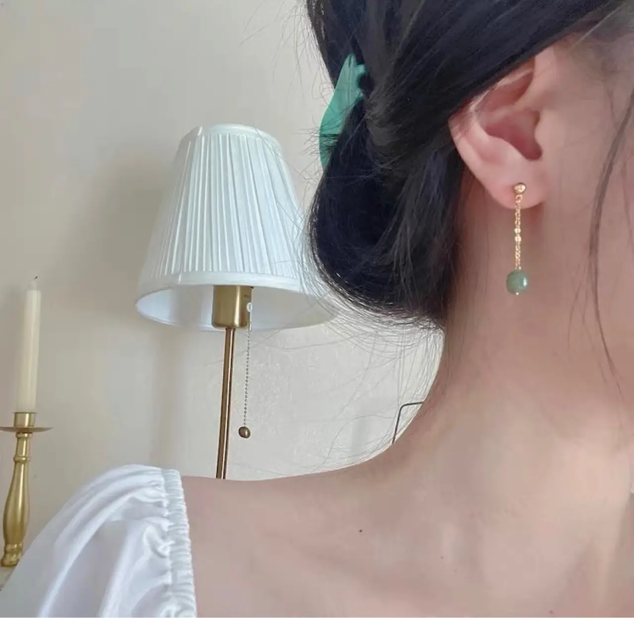 Natural Hetian Jade Long Earrings for Women — feature 4