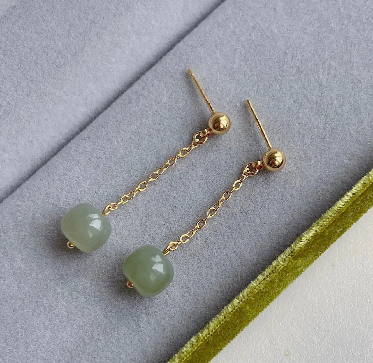 Natural Hetian Jade Long Earrings for Women — feature 6