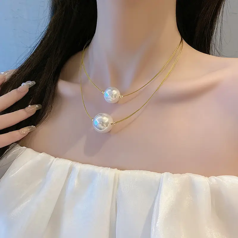 French Retro Pearl Clavicle Necklace for Women - Image 3