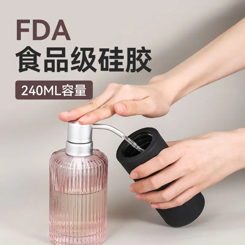 Silicone Dish Soap Bottle Round Cross Opening Light Green - Image 9
