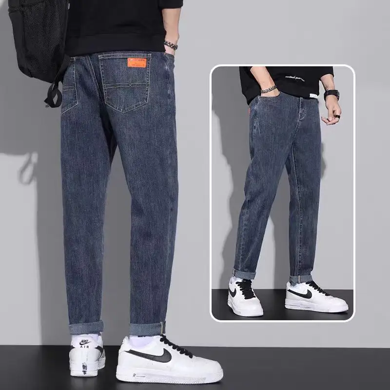 Men Stretchable Blue Jeans Spring Autumn Casual Wear