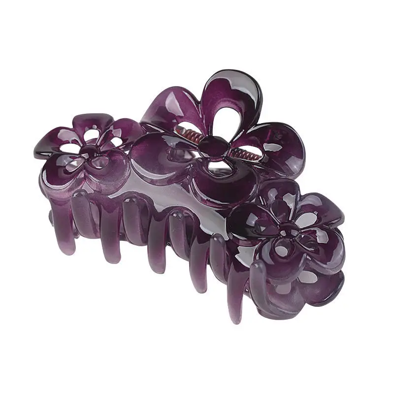 Purple Floral Drop Hair Clip for Women