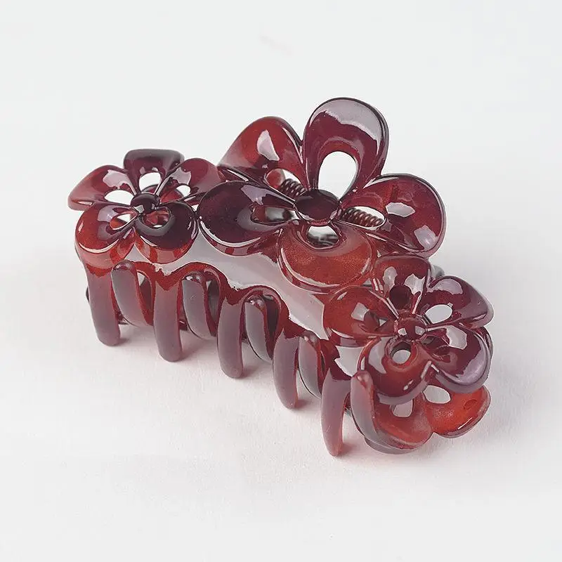 Purple Floral Drop Hair Clip for Women