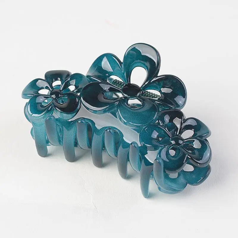 Purple Floral Drop Hair Clip for Women