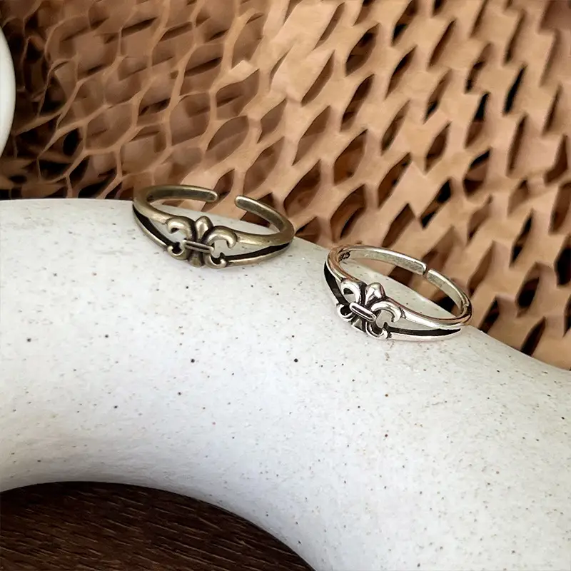 925 Silver Cross Ins Rings Double Layer Sterling Gold — feature 10
