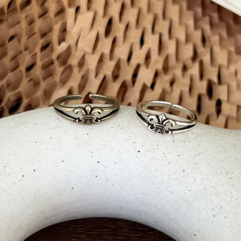 925 Silver Cross Ins Rings Double Layer Sterling Gold — feature 9