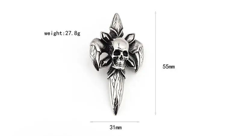 Devil's Eye Skull Pendant for Men Hip Hop Style — feature 5