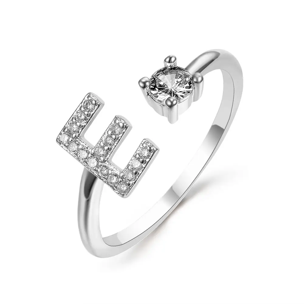 Rose Gold Moon Moon Ring with Crystal Center Stone