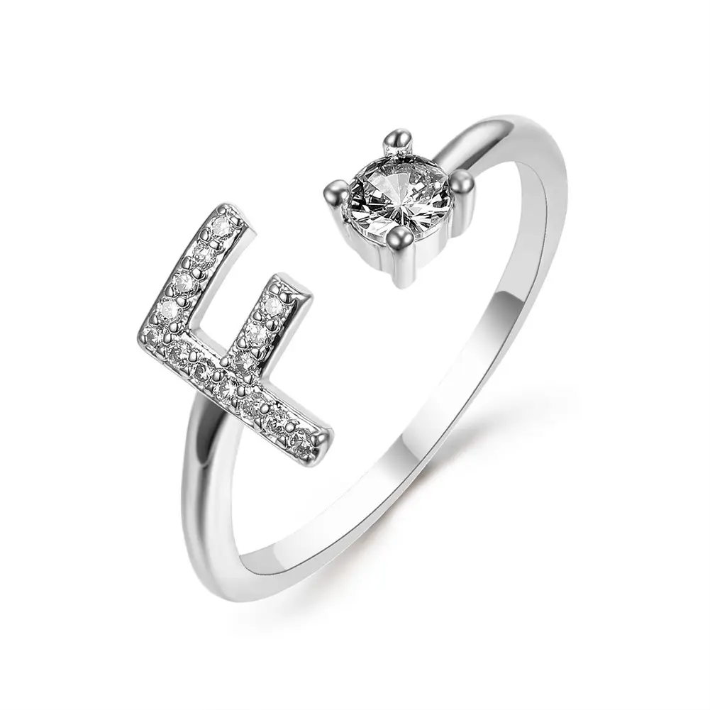 Rose Gold Moon Moon Ring with Crystal Center Stone