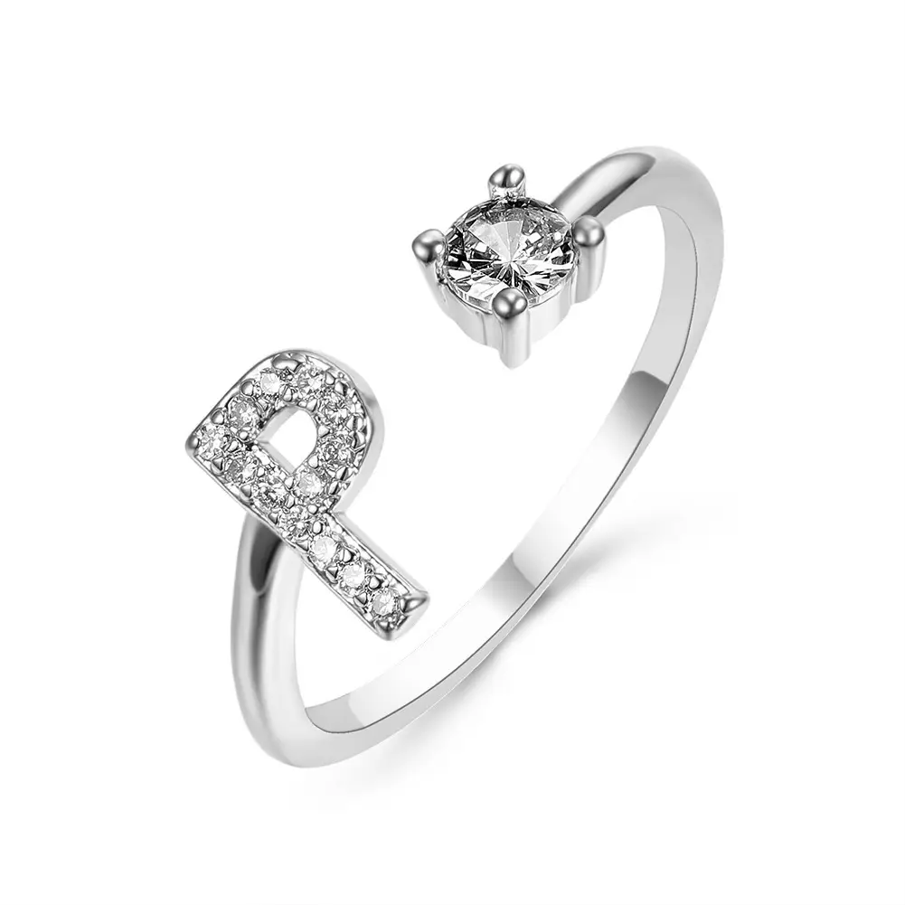Rose Gold Moon Moon Ring with Crystal Center Stone