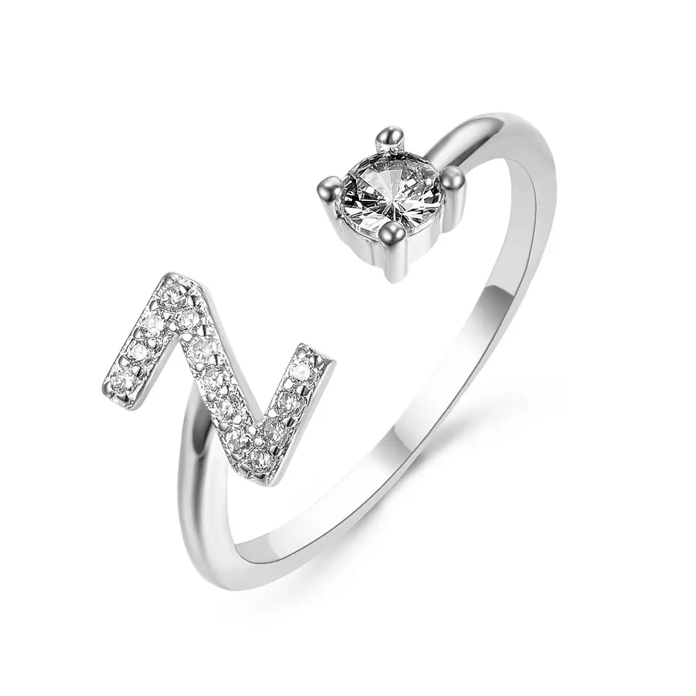 Rose Gold Moon Moon Ring with Crystal Center Stone