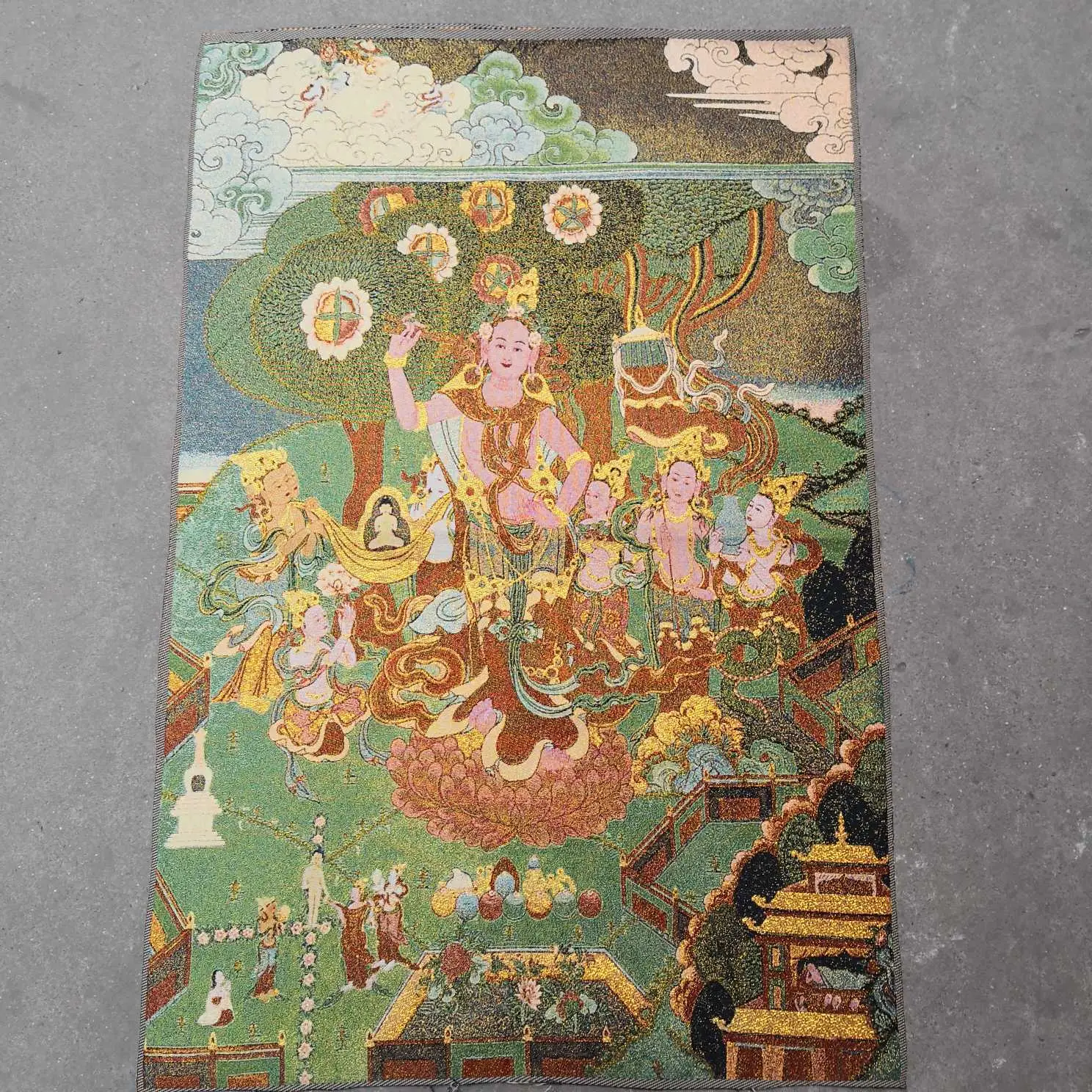 Xizang Buddha Embroidery Thangka Nepal - Image 11